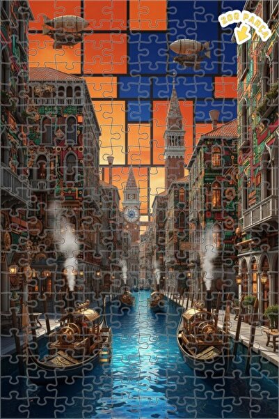 Teona Ahşap لغز خشبي بإطار مزدوج الطبقات من ستيمبانك فينيسيا كانالز 200 قطعة ...