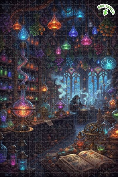 Teona Ahşap لغز مختبر الإكسير السحري، لوحة خشبية مؤطرة بطبقتين بمظهر زيتوني، ...