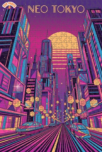 Teona Ahşap لغز خشبي بإطار مزدوج الطبقات بتصميم فني سايبربانك على طراز نيو طو...