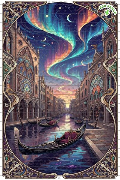 Teona Ahşap لغز خشبي فني لليالي البندقية أورورا 800 قطعة 70×50