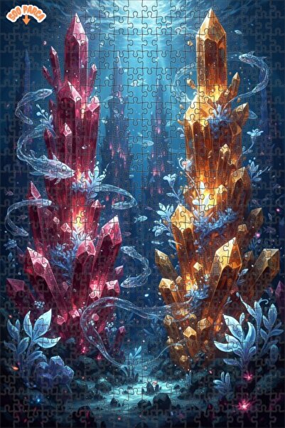 Teona Ahşap لغز خشبي بإطار مزدوج الطبقات من كريستال تحت البحر 500 قطعة 50x30