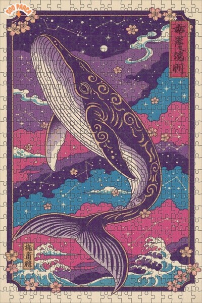 Teona Ahşap لغز خشبي بإطار مزدوج الطبقات من Big Whale Cosmic Journey 500 قطعة...