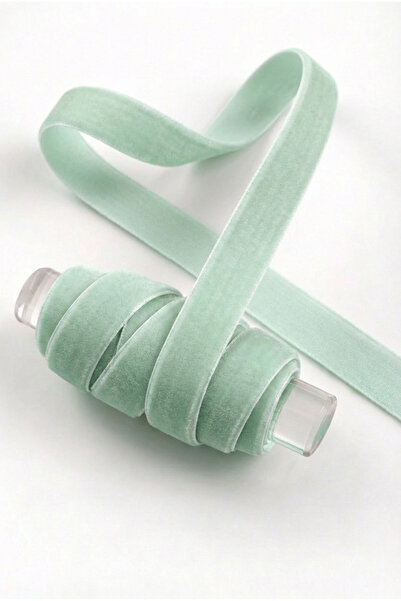 ZEYMERADE Water Green Velvet Ribbon 1cm 5m, Bride, Groom, Bohça, Engagement, ...