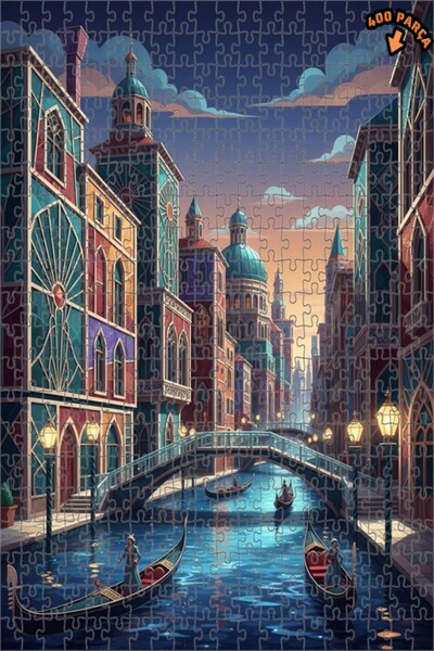 Teona Ahşap لغز خشبي مؤطر بطبقتين من فينيسيا الخيالية 400 قطعة 35×35