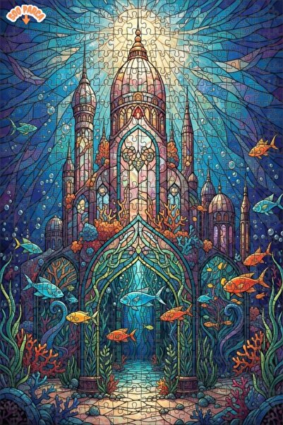 Teona Ahşap لغز خشبي بمظهر فسيفساء قصر الغواصة، لغز خشبي بإطار مزدوج الطبقات،...