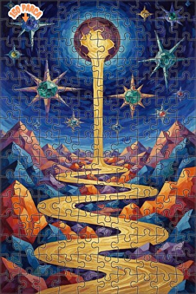 Teona Ahşap لغز خشبي بإطار من طابقين حديث من Golden River Heavenly Stars 150 ...