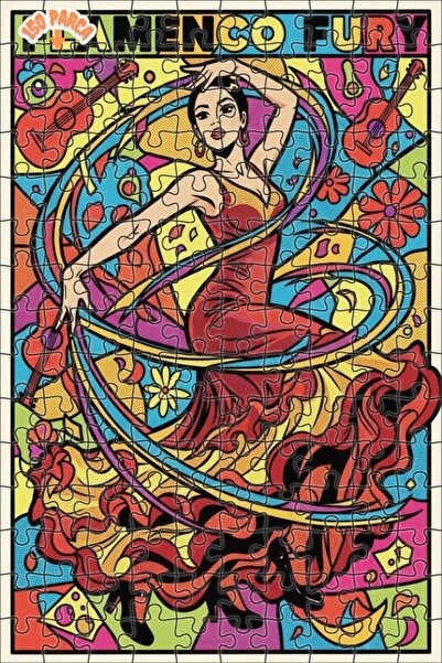 Teona Ahşap لغز خشبي بإطار مزدوج الطبقات بمظهر فن البوب لرقصة الفلامنكو 150 ق...