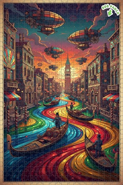 Teona Ahşap لغز خشبي بإطار من طابقين من ستيمبانك فينيسيا دريم 800 قطعة 70x50