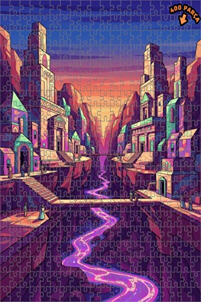 Teona Ahşap لغز خشبي بإطار مزدوج الطبقات من فانتاستيك فالي سيتي 400 قطعة 35x35