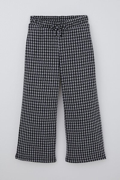 Breeze Παντελόνι για κορίτσια με σχέδιο χαρακτικής γραμμής κούνελ, ελαστική μ...