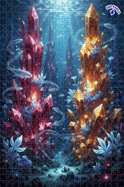 Teona Ahşap لغز خشبي بإطار مزدوج الطبقات من كريستال تحت البحر 600 قطعة 50x35