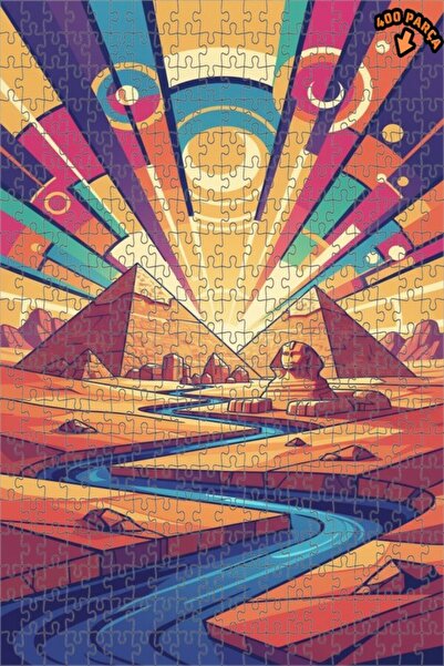 Teona Ahşap لغز خشبي مؤطر بطبقتين بتصميم فني حديث لهرميات جيزة والسفينكس 400 ...