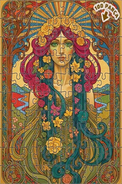 Teona Ahşap لغز خشبي مؤطر بطبقتين على شكل لوحة زيتية بتصميم فني نوادي للنساء،...