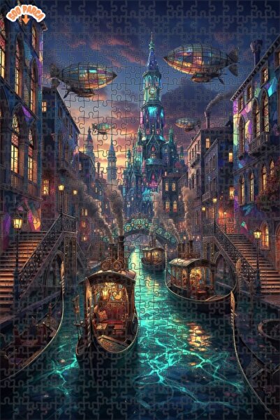 Teona Ahşap لغز خشبي مؤطر بطبقتين بمظهر لوحة زيتية لمنظر مدينة البخارية، 500 ...