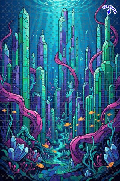 Teona Ahşap لغز خشبي مؤطر من طابقين بتصميم مدينة الغابة الكريستالية السحرية ت...