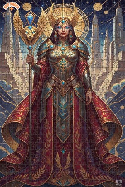 Teona Ahşap لوحة زيتية لشخصية الملكة القوية بمظهر فني 500 قطعة 50x30