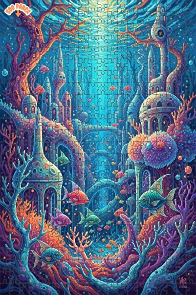 Teona Ahşap لغز خشبي مؤطر بطبقتين من فانتاستيك آرت على شكل قلعة تحت الماء 500...