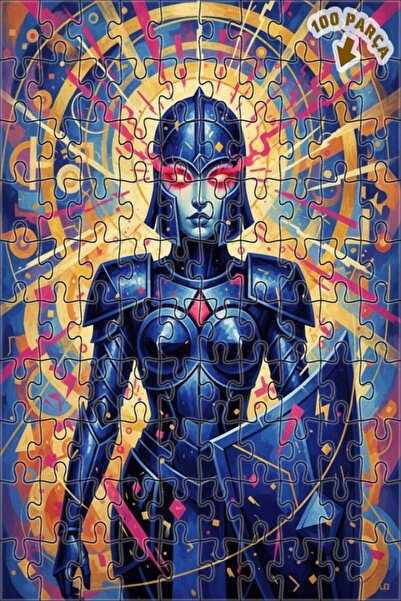 Teona Ahşap لوحة زيتية لملكة المحارب القديمة بمظهر عصري، لغز خشبي بإطار ذو طا...