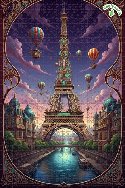 Teona Ahşap برج ايفل الفيكتوري بالبخار، لغز خشبي بإطار ذو طابقين، 800 قطعة، 7...