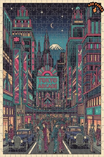 Teona Ahşap لغز خشبي بإطار ذو طابقين بمظهر لوحة زيتية على طراز أركيد طوكيو ال...