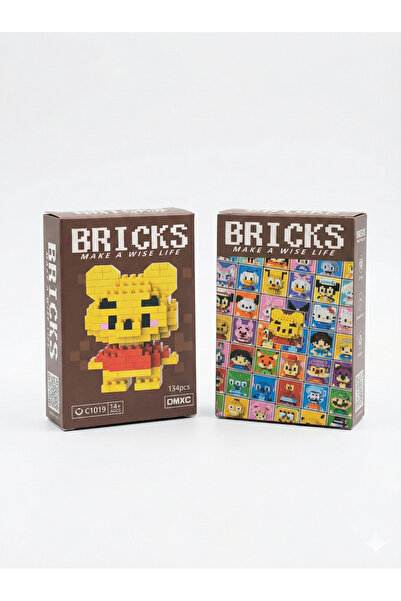 NO NAME Bricks Mini Blok Oyuncak Sarı Ayıcık Figürü – 134 Parça, Dekoratif Ya...