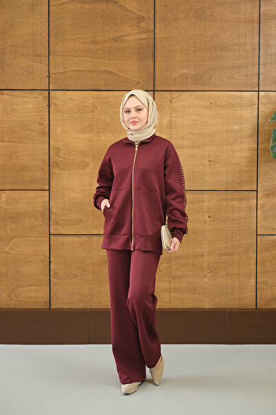 LOCCO Γυναικεία ζακέτα με χρυσές λεπτομέρειες στους ώμους, με τσέπη μπροστά κ...