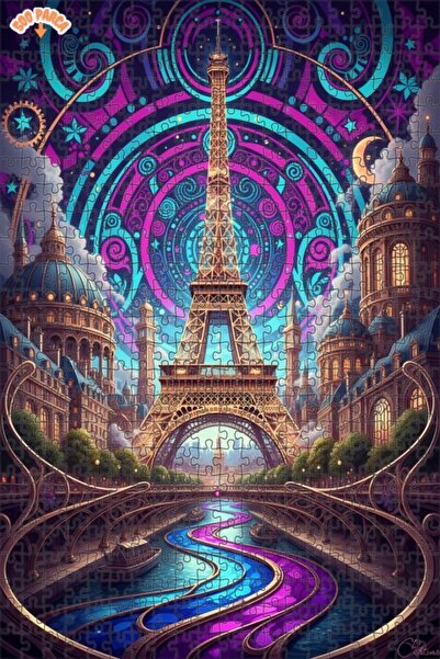 Teona Ahşap لوحة زيتية فنية حديثة لبرج إيفل، لوحة خشبية مؤطرة بطبقتين، 500 قط...