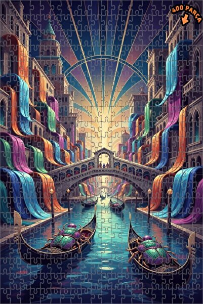 Teona Ahşap ألغاز خشبية رائعة على شكل شلالات ملونة في البندقية مكونة من طابقي...