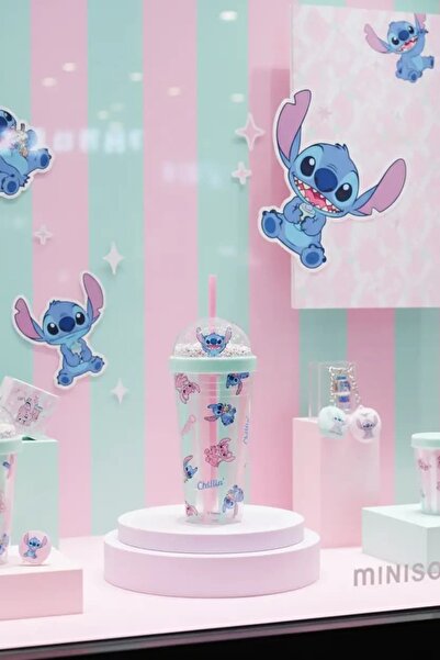 Disney Lilo&Stitch Lisanslı Pipetli Plastik Su Kabı (420 ml)