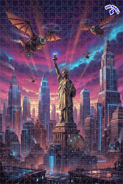 Teona Ahşap لغز خشبي بإطار مزدوج الطبقات بتصميم تمثال الحرية على طراز ستيمبان...