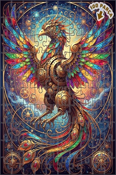 Teona Ahşap لغز خشبي ميكانيكي على شكل فينيكس من عصر النهضة، مزين بطلاء زيتي، ...