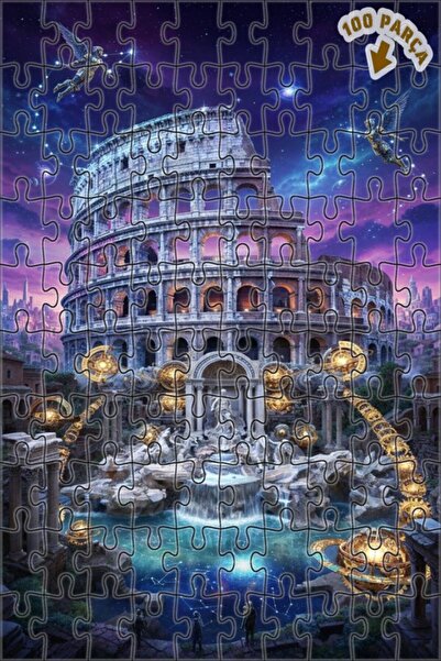 Teona Ahşap لغز خشبي بإطار مزدوج الطبقات من كوزميك روما وندرلاند 100 قطعة 25x25