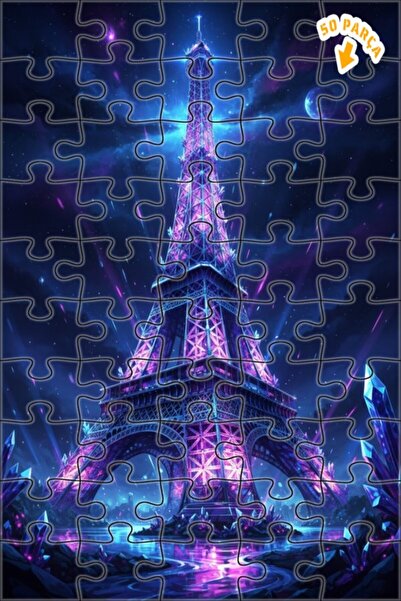 Teona Ahşap لغز خشبي بإطار مزدوج الطبقات من باريس لايت، 50 قطعة، 15×25