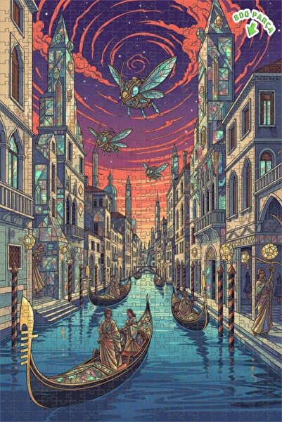 Teona Ahşap لغز خشبي مؤطر مكون من طابقين بتصميم سماوات البندقية الغامضة وحرب ...