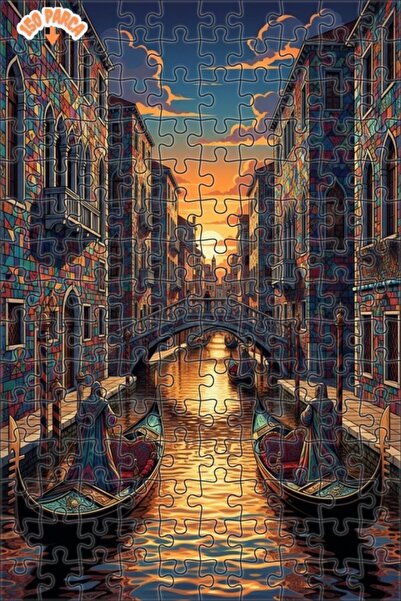 Teona Ahşap لغز خشبي بإطار ذو طابقين بمظهر فسيفساء فينيسيا الخيالية 150 قطعة ...