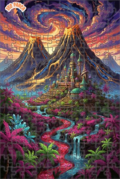 Teona Ahşap لغز خشبي مؤطر بطبقتين من مسلسل المملكة الغامضة نهر اللافا 150 قطع...