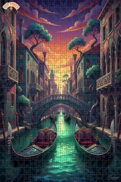 Teona Ahşap لغز خشبي مؤطر بطبقتين بتصميم فني لفينيسيا 500 قطعة 50x30