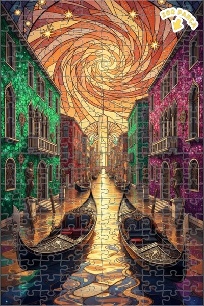 Teona Ahşap لغز خشبي فني من الفسيفساء الفيكتورية لقنوات البندقية 200 قطعة 25x35