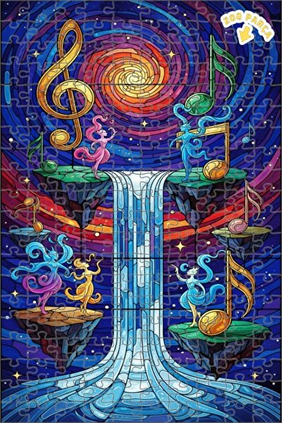 Teona Ahşap لغز خشبي بتصميم شلال موسيقي ورقصة زجاجية 200 قطعة 25×35