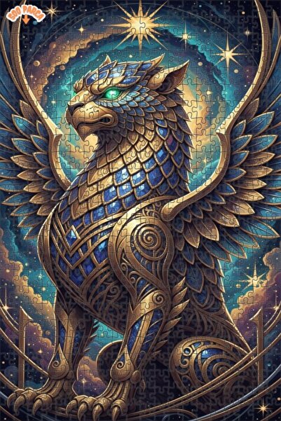 Teona Ahşap لغز خشبي مؤطر ذو طابقين من سيمول ديفيندز جريفون ميثولوجيال آرت 50...