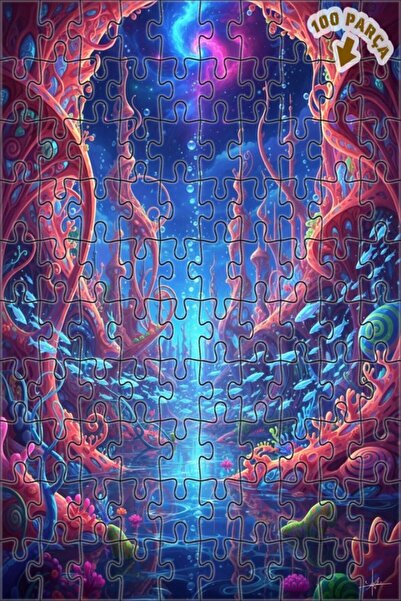 Teona Ahşap لغز خشبي مؤطر ذو طبقتين بتصميم ملكية الغواصة السحرية، 100 قطعة، م...