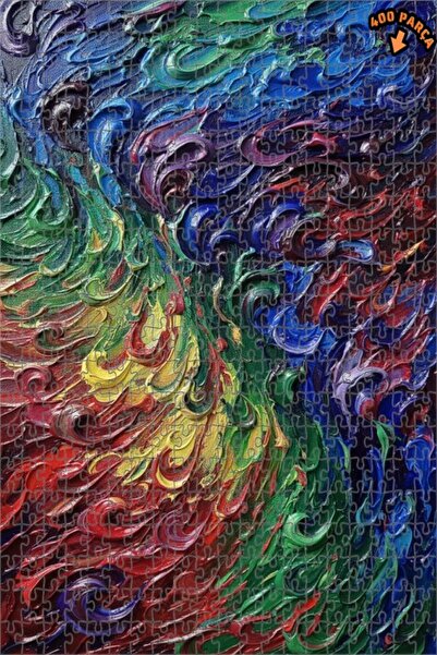 Teona Ahşap لغز خشبي بإطار ذو طابقين بمظهر لوحة زيتية بألوان ديناميكية 400 قط...