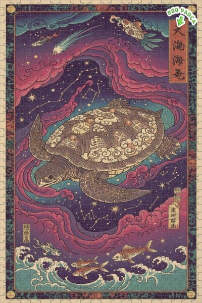 Teona Ahşap لغز خشبي بإطار مزدوج الطبقات بتصميم السلاحف الكبيرة في الرحلة الك...