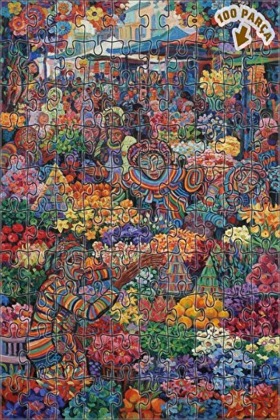 Teona Ahşap لغز خشبي بإطار مزدوج الطبقات من رينك كومبوسي 100 قطعة 25x25