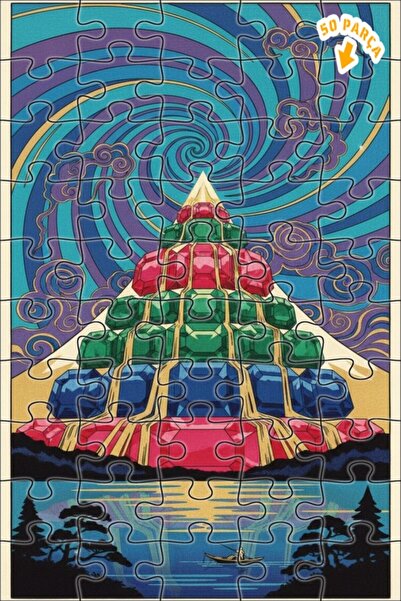 Teona Ahşap لغز خشبي بإطار مزدوج الطبقات من كريستال ماونتن آند بوتيك رايدر 50...