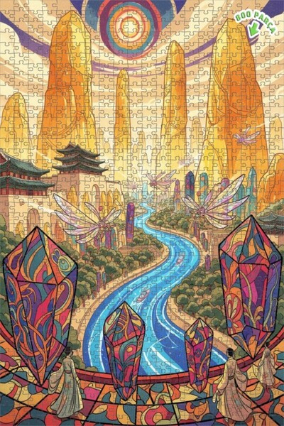 Teona Ahşap لغز خشبي رائع من كريستال فالي سوريال آرت ذو طبقتين مؤطرتين 800 قط...