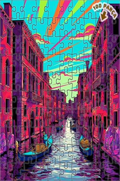 Teona Ahşap لغز خشبي بإطار مزدوج الطبقات بتصميم فني نيو-بوب لقنوات البندقية 1...