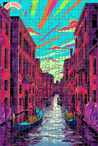 Teona Ahşap لغز خشبي بإطار مزدوج الطبقات بتصميم فني نيو-بوب في قنوات البندقية...