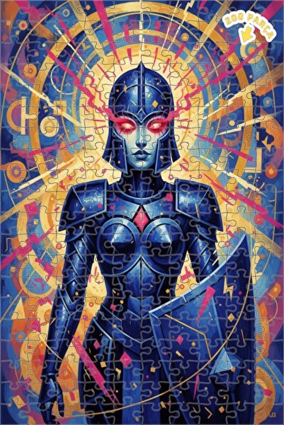 Teona Ahşap لوحة زيتية لملكة المحارب القديمة بمظهر عصري، لغز خشبي بإطار من طا...