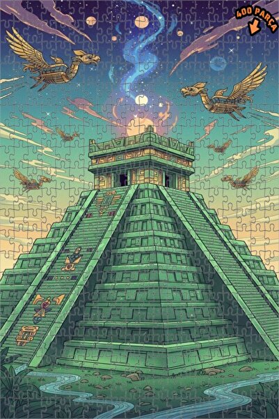 Teona Ahşap لغز الأهرامات الماياية الغامضة والتنانين الطائرة، لغز خشبي مؤطر ب...